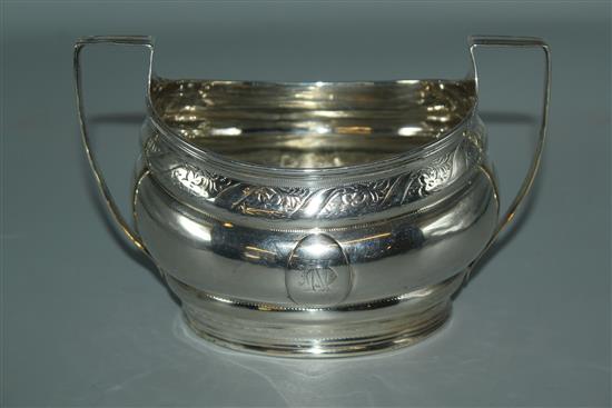 George III silver two handled sugar bowl